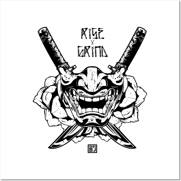 Rise x Grind Samurai shirt Wall Art by OhhEJ